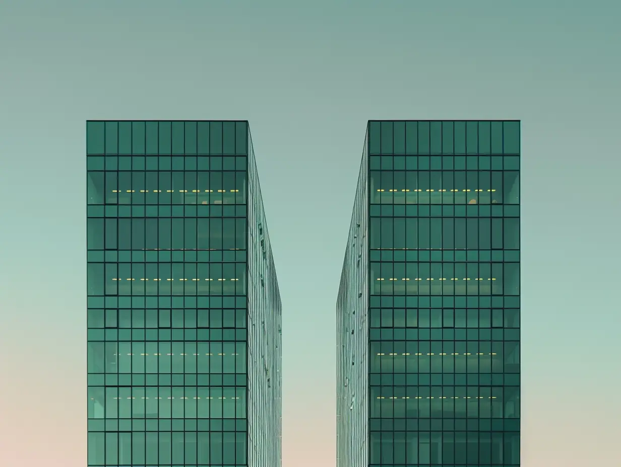 High-rise buildings viewed from below